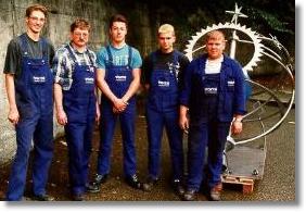 Apprentices of Voith in front of their celestial sphere