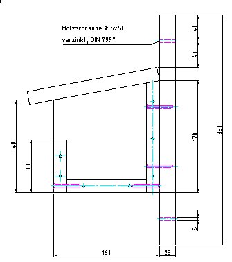 Seitenansicht, Nisthilfe fr Nischenbrter