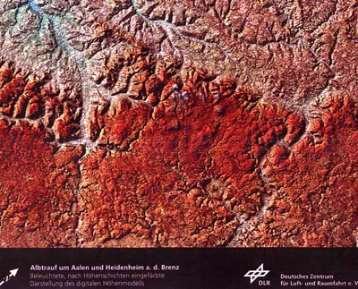 Heidenheim and surroundings as seen from space