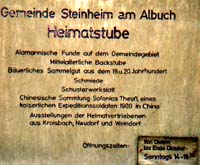 Tafel bei der Heimatstube